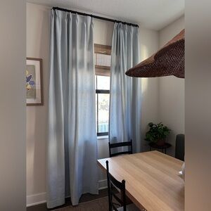 Two Pages Pinch Pleat Striped Drapes